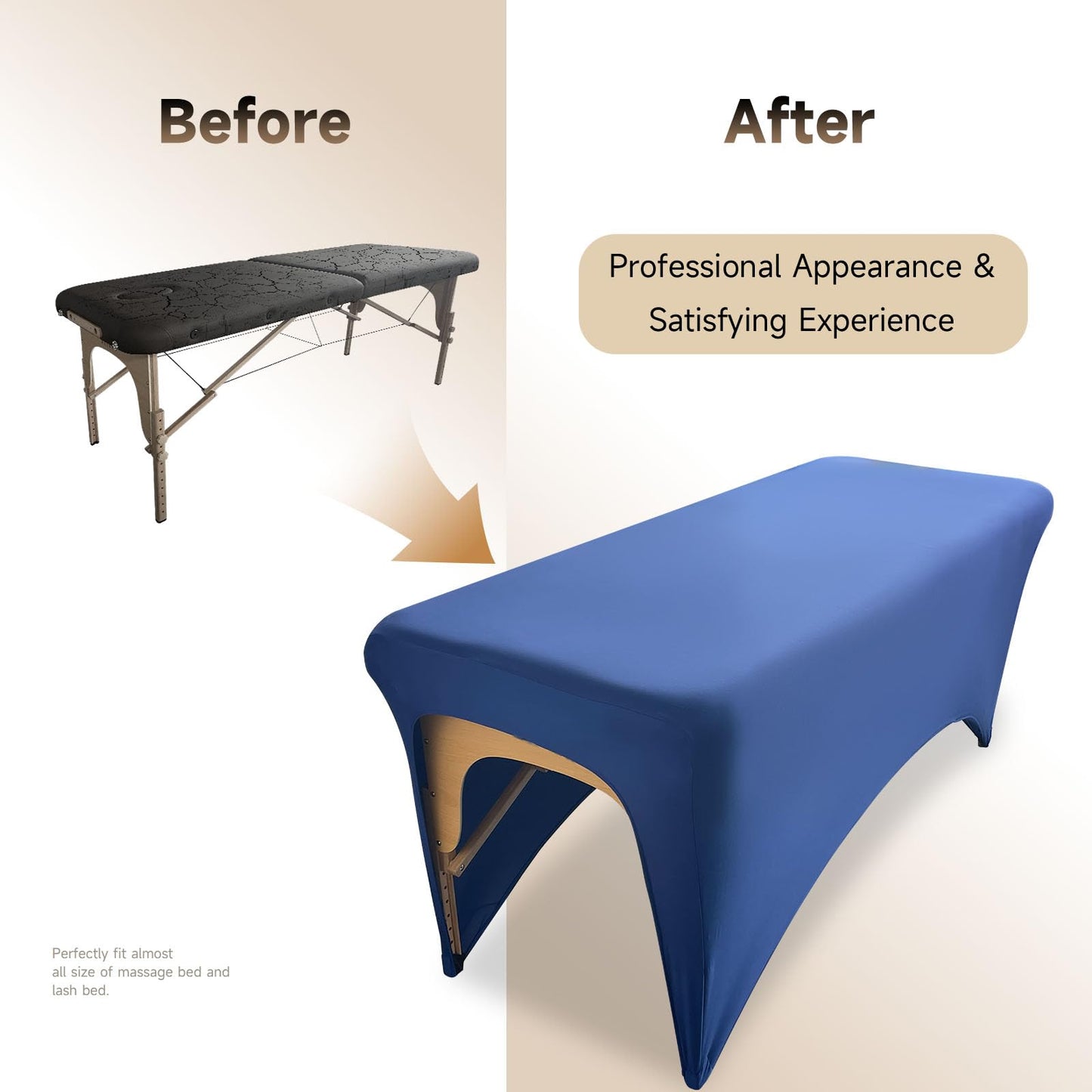 Elastic Lash Bed Cover Black Massage Table Cover Made of 90% Polyester and 10% Spandex, Spa Sheet Set for Lash Extension Bed or Massage Table（2PCS）