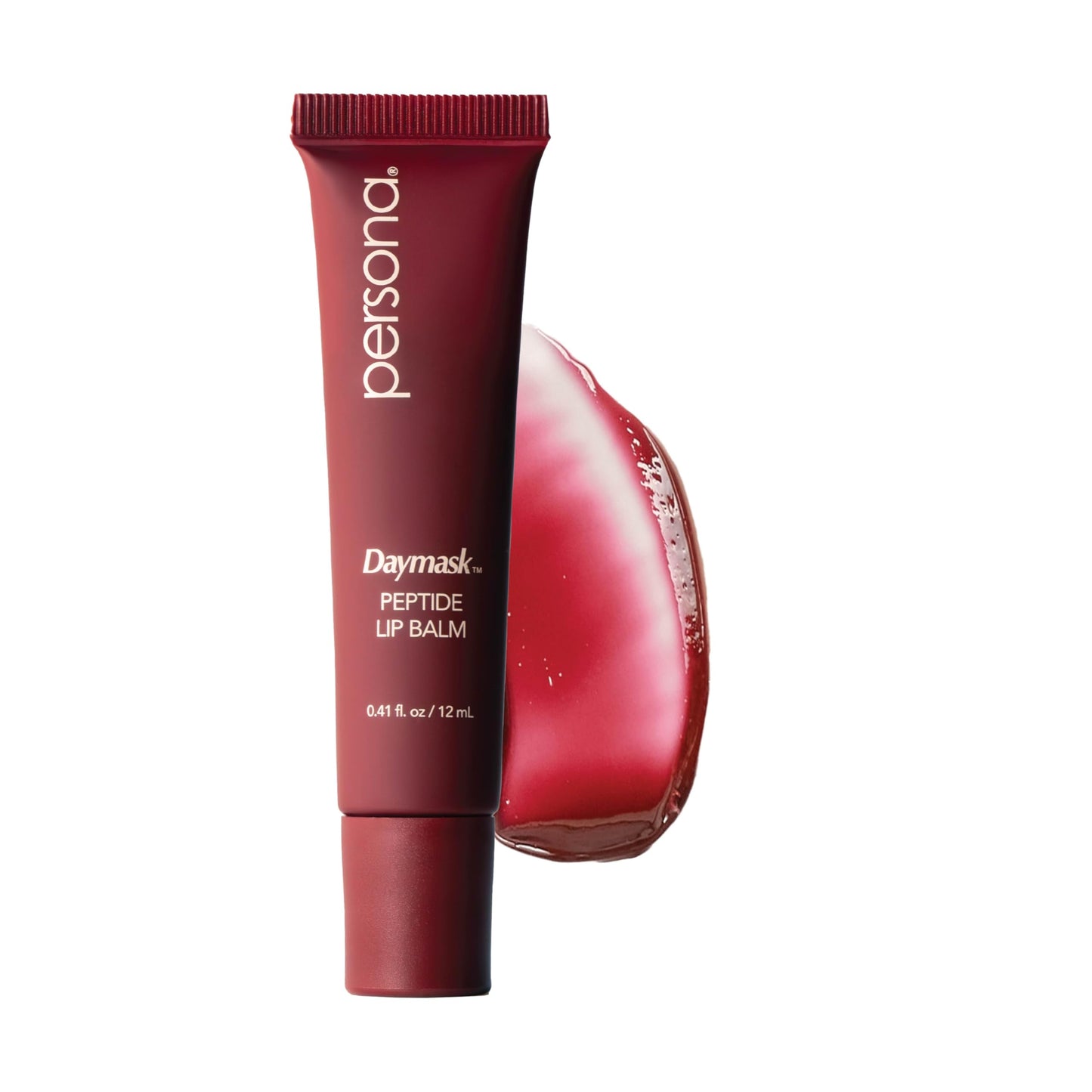 PERSONA Pomegranate Daymask Peptide Lip Balm | Rich, Glossy Hydration | With Oat Kernel Oil, Squalane & Peptide Complex | Vegan, Fragrance-Free, Sensitive-Lip Safe (0.3 oz) | Made in USA