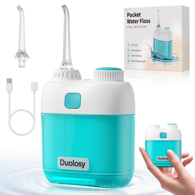 Portable Water Flosser, Cordless Oral Irrigator for Teeth, Mini Flossing Cleaning with Removable Tank, Travel Water Flosser with 3 Modes & IPX7 Waterproof