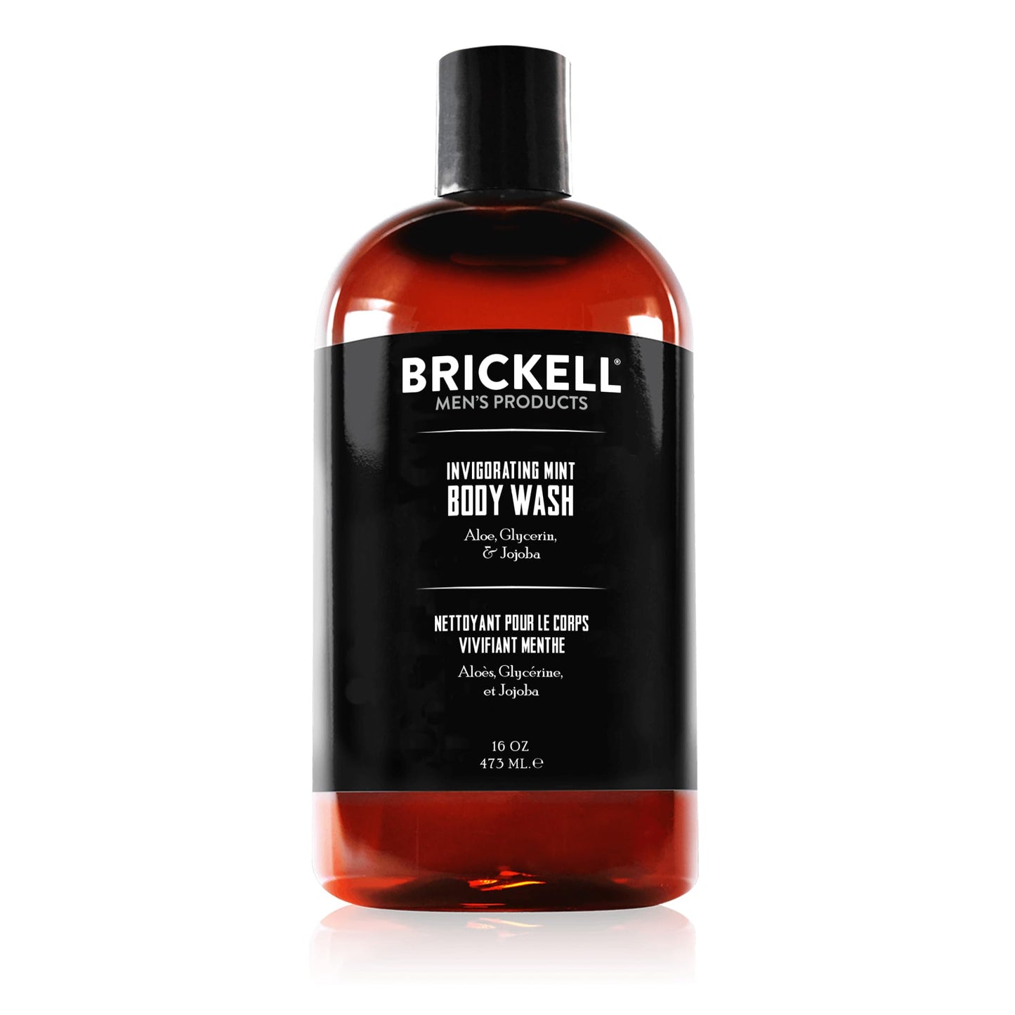 Brickell Men's Invigorating Body Wash for Men, Deep Cleaning Shower Gel with Aloe, Jojoba, and Vitamin E, Scented (Invigorating Mint, 16 oz)