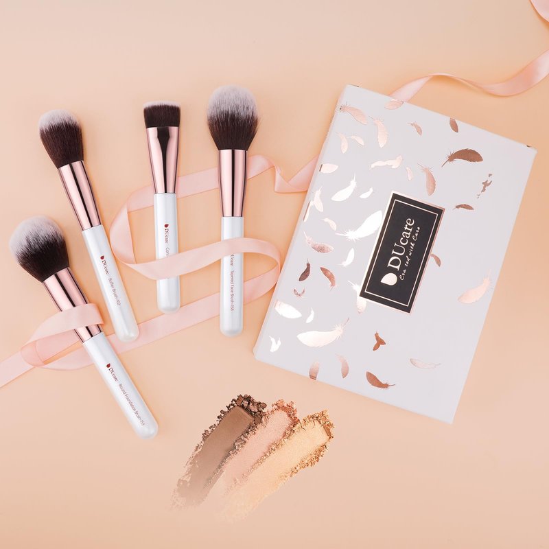 DUcare Makeup Brush Set Professional 27Pcs Makeup Brushes Premium Synthetic Kabuki Foundation Blending Face Powder Blush Concealers Eye Shadows Make Up Brushes Kit White
