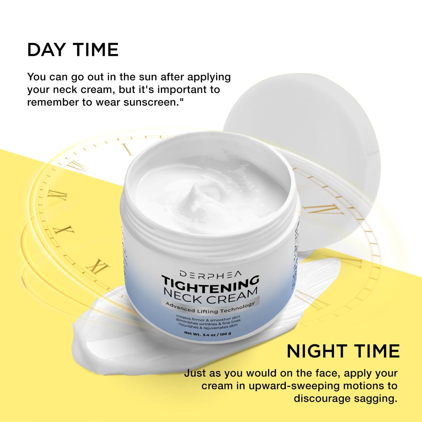 DERPHEA Neck Tightening Cream: Tighten and Lift Neck Cream For Tightening and Firming, Fine lines, Loose & Sagging On Face, Decollete & Other Skin Areas - 1.7 Oz Pack of 2