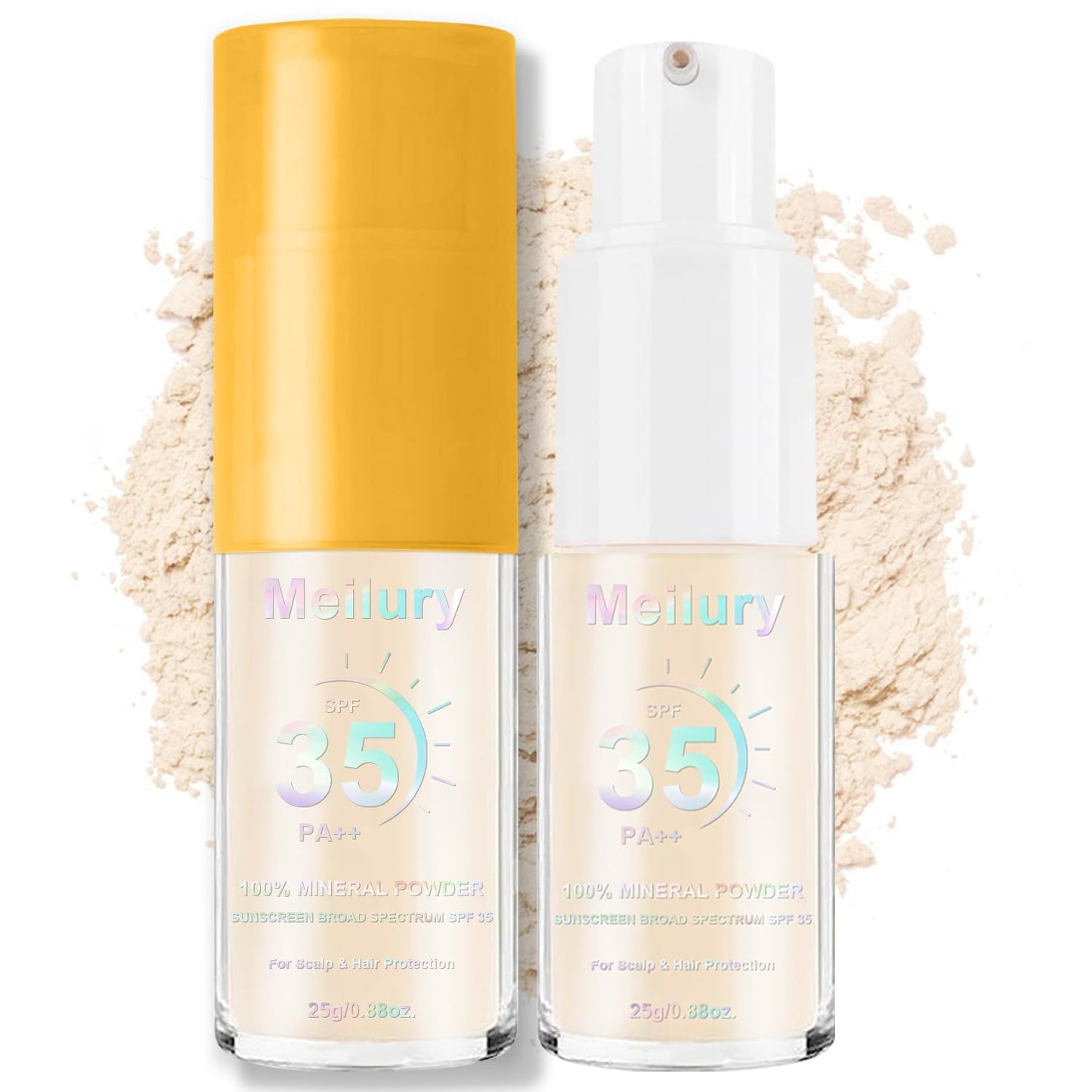 Mineral Sunscreen Powder for Scalp & Hair - SPF 35 PA++ Broad Spectrum UV Protection | Lightweight & Non-Greasy, 0.71 Oz.