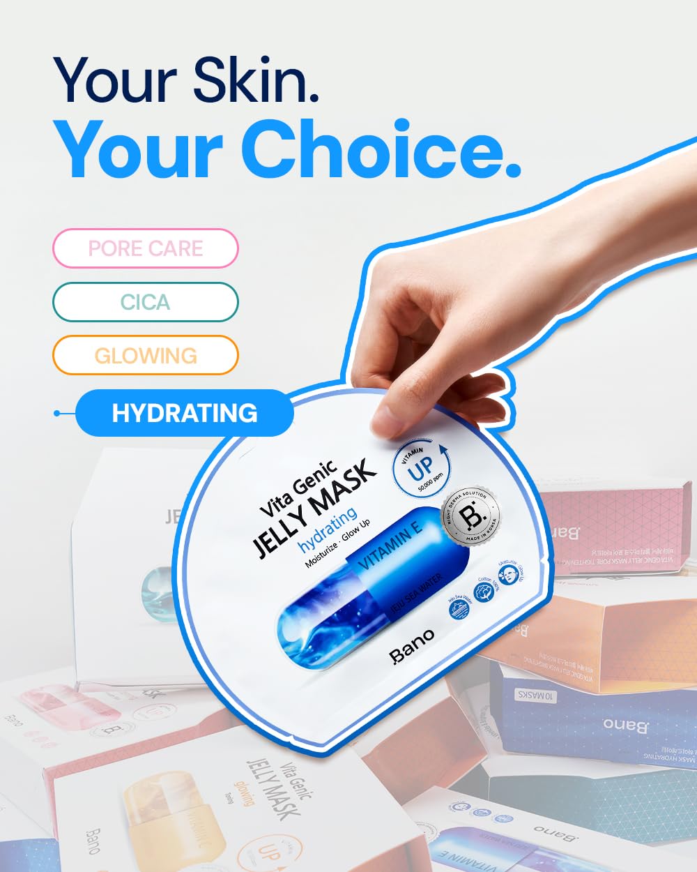 Bano Vita Genic Jelly Hydrating Sheet Mask | Korean Face Mask | 20EA