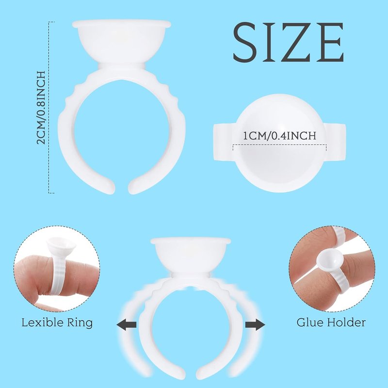 Eyelash Extension Glue Rings - 1000 Pcs Disposable Lash Glue Holders | Round Style for Beauty Salons