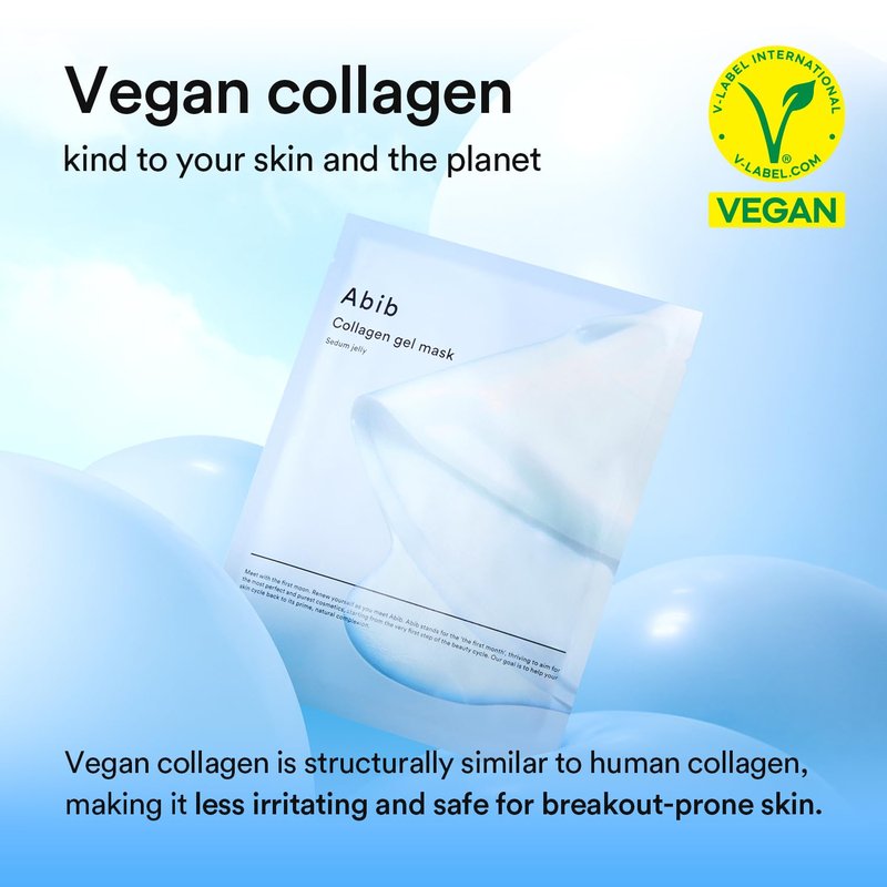 Abib Vegan Collagen Gel Mask Sedum Jelly 10 Sheets (Hydrating) I Korean Vegan Collagen, Cooling Hydrating Hyaluronic Acid Hydrogel Face Mask Skin Care