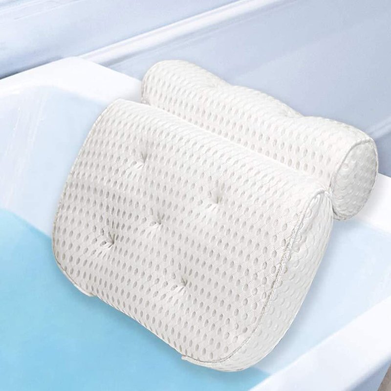 Hdirect Upgraded 4D Air Mesh Luxury Bathtub Pillow for Neck Headrest Bath Cushion Spa Tub Pillow with 7 Big Suction Cups