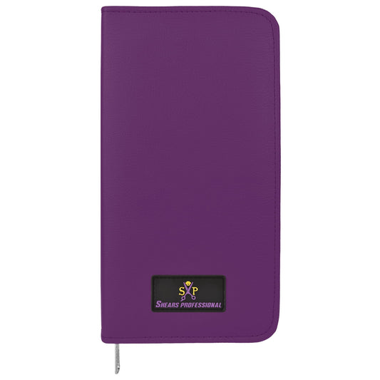 Shears Professional Leather 5 Scissor & Shear Storage Case for Hairstylist - Hairdresser -Scissor Holder Perfect for home-saloon use (Purple)