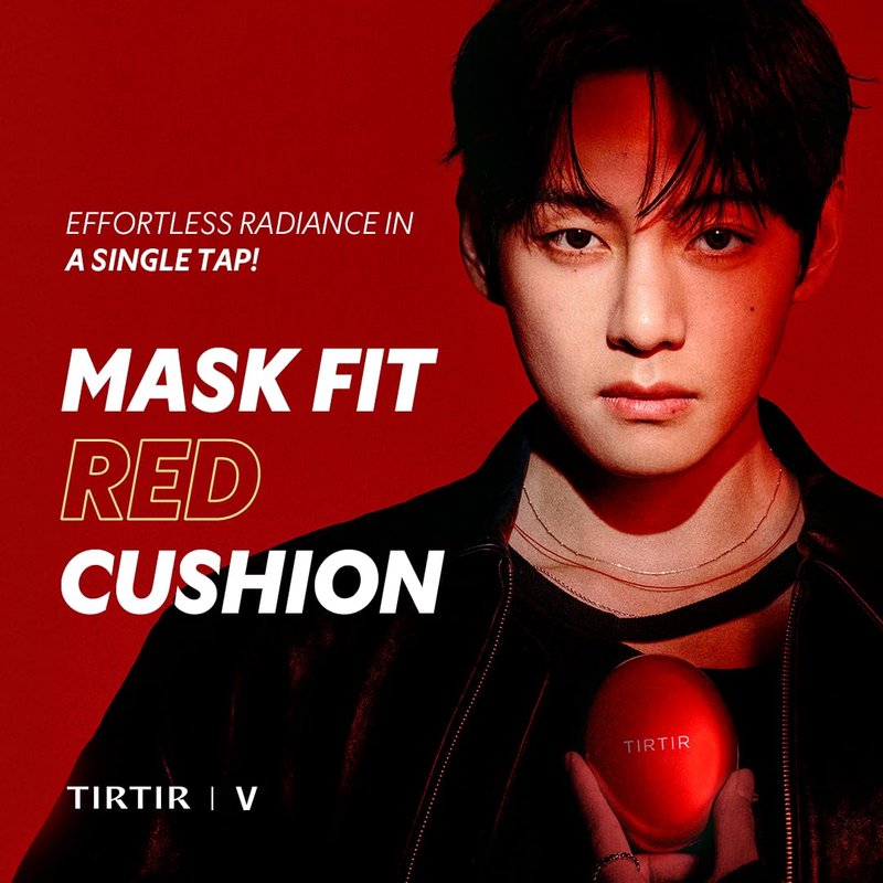 TIRTIR Red Cushion Foundation - Full Coverage, Weightless Korean BB Makeup | Satin Glow Finish, 0.63 Fl Oz (#43N Deep Cocoa)