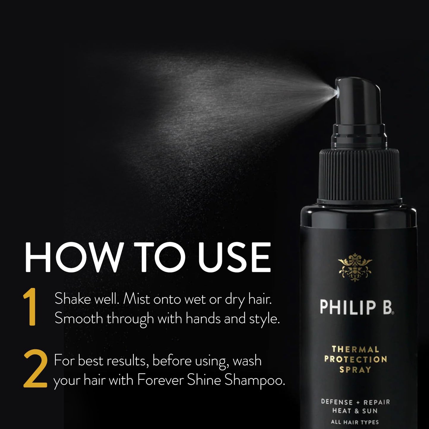 PHILIP B Thermal Protection Spray 2 oz. (60 ml) | Plump, Shine & Protect Hair from Heated Hair Tools