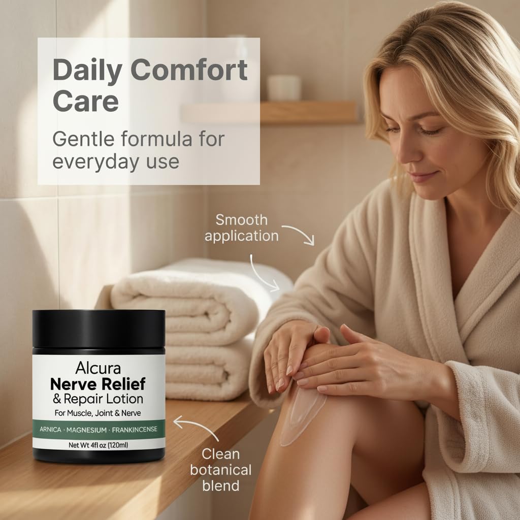 Peehss Alcura Nerve Cream, Revive Neuropathy Lotion with Arnica & Magnesium for Knee, Lumbar, Neck, Hand and Foot, 4 oz,1 Pcs