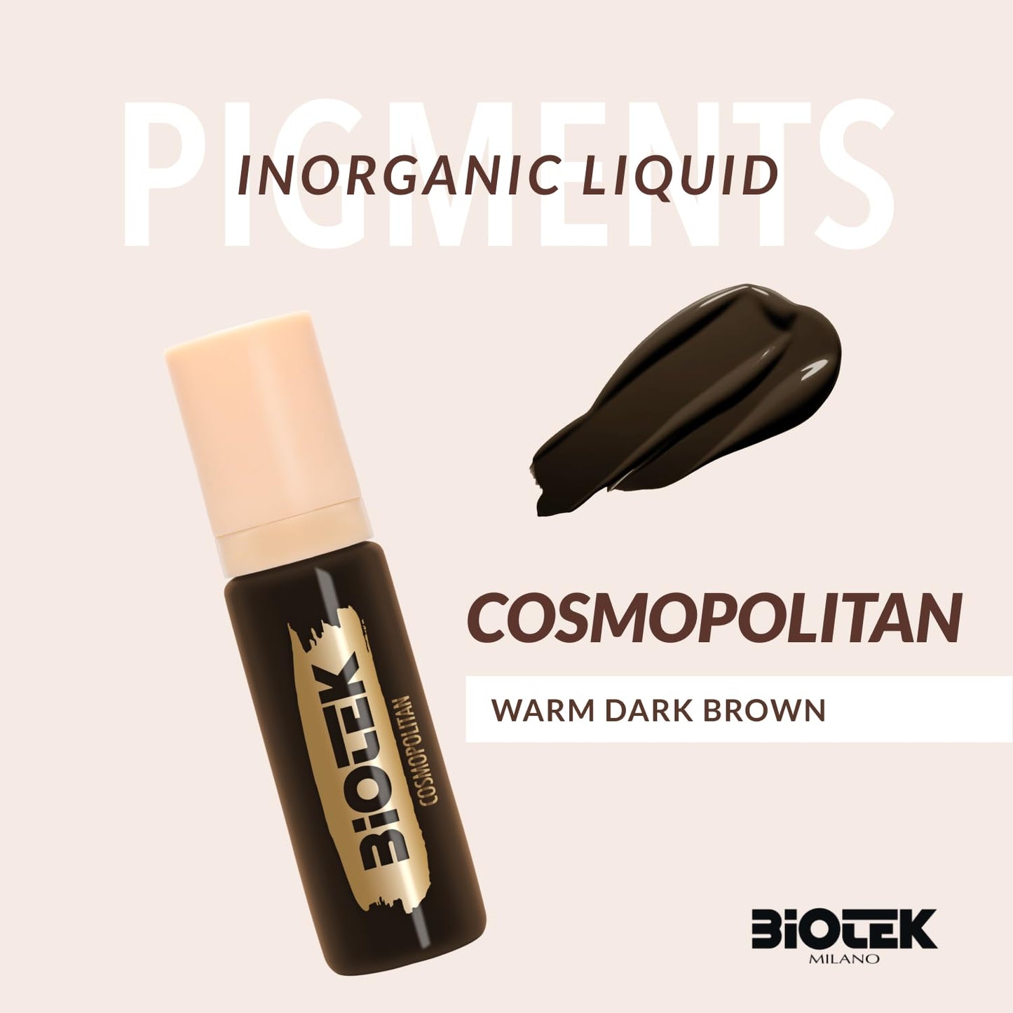 Brows Pigment for Professional Permanent Make Up - Inorganic Liquid - Extra Dark Brown Color- Made in Italy Cosmopolitan, 0.50 Fl Oz (Pack of 1))