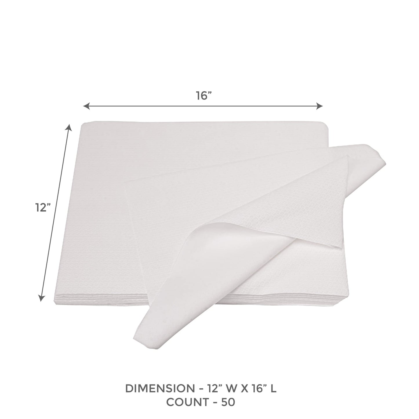 ForPro Professional Collection Original Nail Care Towels for Manicures and Pedicures, Lint-Free, Disposable Towels, 12" x 16", 50-Count