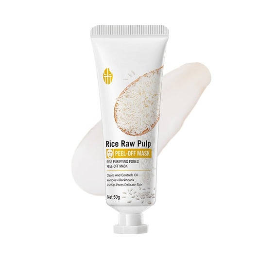 DLZZRS Rice Raw Pulp Peel-Off Mask, Purifying Pores Peel-Off Mask, Deeply Clean & Controls Oil, Removes Blackheads, Purifies Pores Delicate Facial Skin, Hydrolyzed Rice extract, 1.76 oz.
