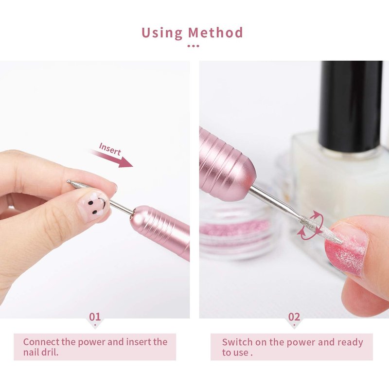 DMD Portable Electric Dip Nail Drill Kit Hinder Professional Nail Drill 20000 RPM USB Machine for Acrylic Nails Removal with One Ceramic Burr and 100 Pcs Sanding Bands