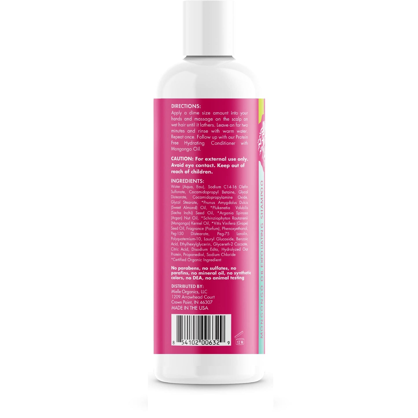Mielle Organics Mongongo Oil Exfoliating Hair Shampoo - Sulfate-Free Shampoo & Scalp Exfoliator to Remove Dirt, Oil & Product Build-Up - Maintains Essential Moisture (8 Fl Oz)