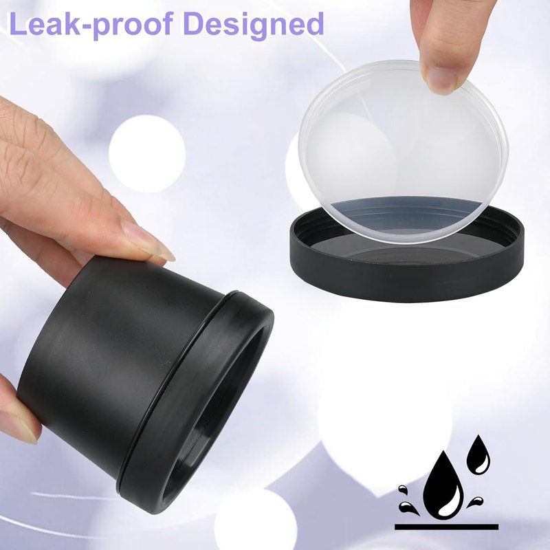 Wowang Travel Containers for Toiletries 3.4oz/100ml 24 Pack TSA Approved Plastic Cream Jars Wide-mouth Cosmetic Pot Jars with Lids Leak Proof Travel Size Containers for Makeup Face Cream(Black)