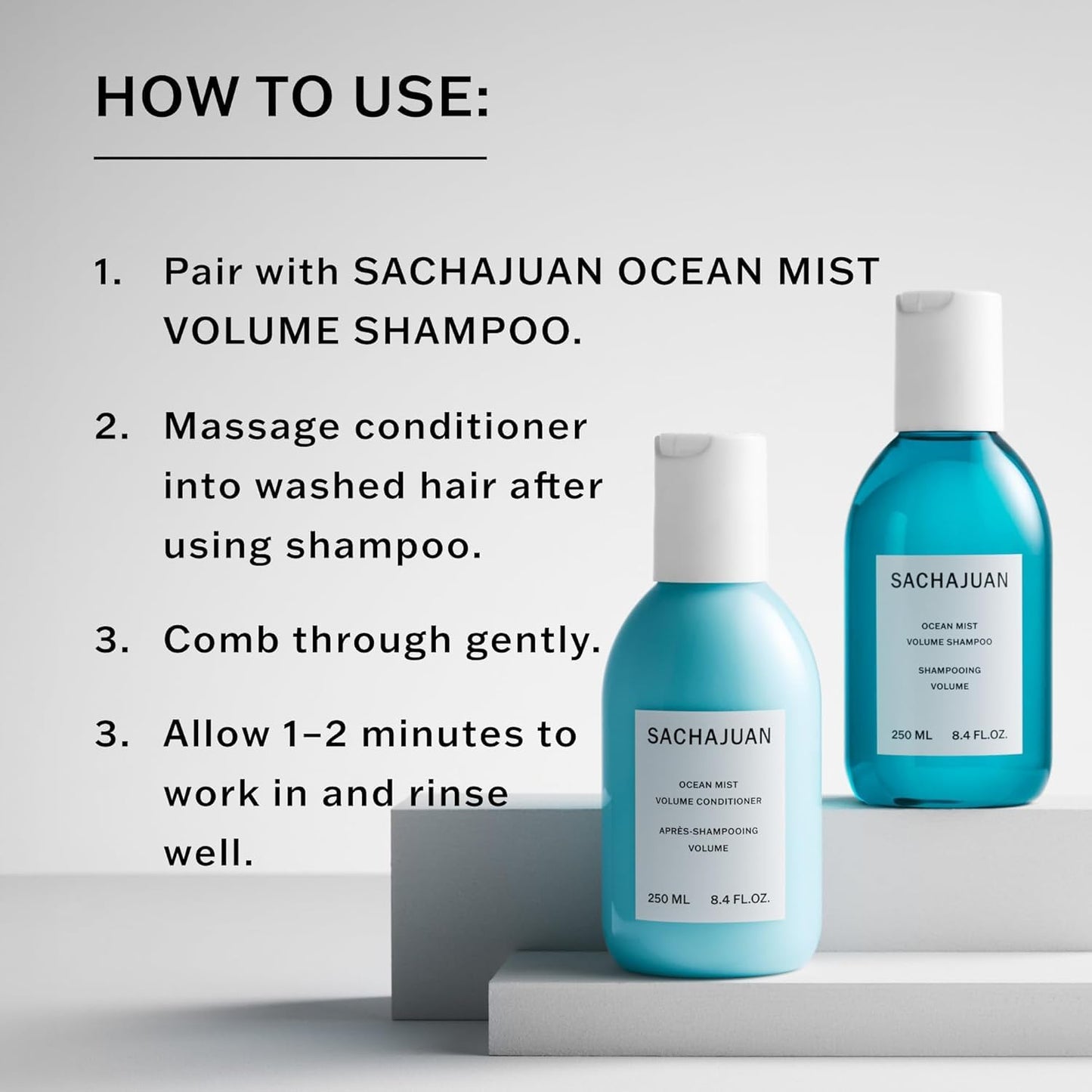 SACHAJUAN Ocean Mist Volume Conditioner | Lightweight Conditioner for Volume & Texture | Detangling, Beach Wave Finish & Manageability | With Vegetable Proteins | Vegan & Paraben-Free | 8.4 fl oz