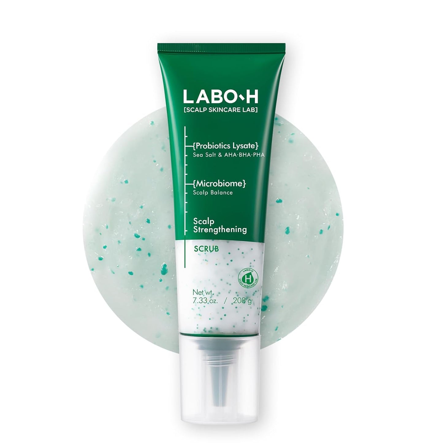 LABO.H Scalp Strengthening Scrub - Korean Clarifying Shampoo for Hair Growth | Vegan Rosemary & Sea Salt Exfoliator, 7.33 Fl Oz