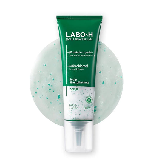 LABO.H Scalp Strengthening Scrub - Korean Clarifying Shampoo for Hair Growth | Vegan Rosemary & Sea Salt Exfoliator, 7.33 Fl Oz