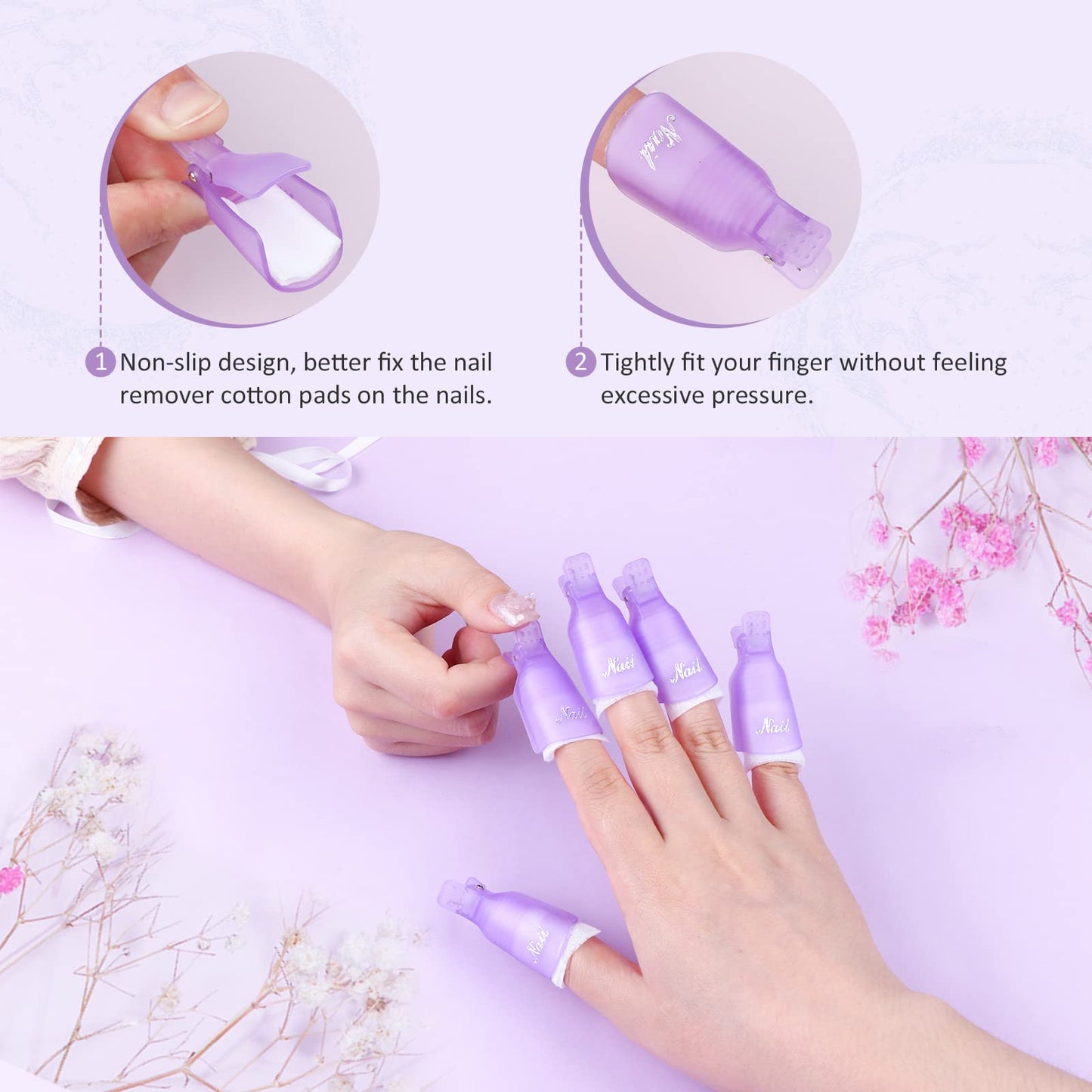 SAVILAND Gel Nail Polish Remover Kit: 250ml Nail Polish Remover with Nail Clips, Nail Tools, 500 Pcs Cotton Pad, Cuticle Pusher & Nail scraper for Gel Nails Dip Acrylic Removal Manicure Salon Home DIY