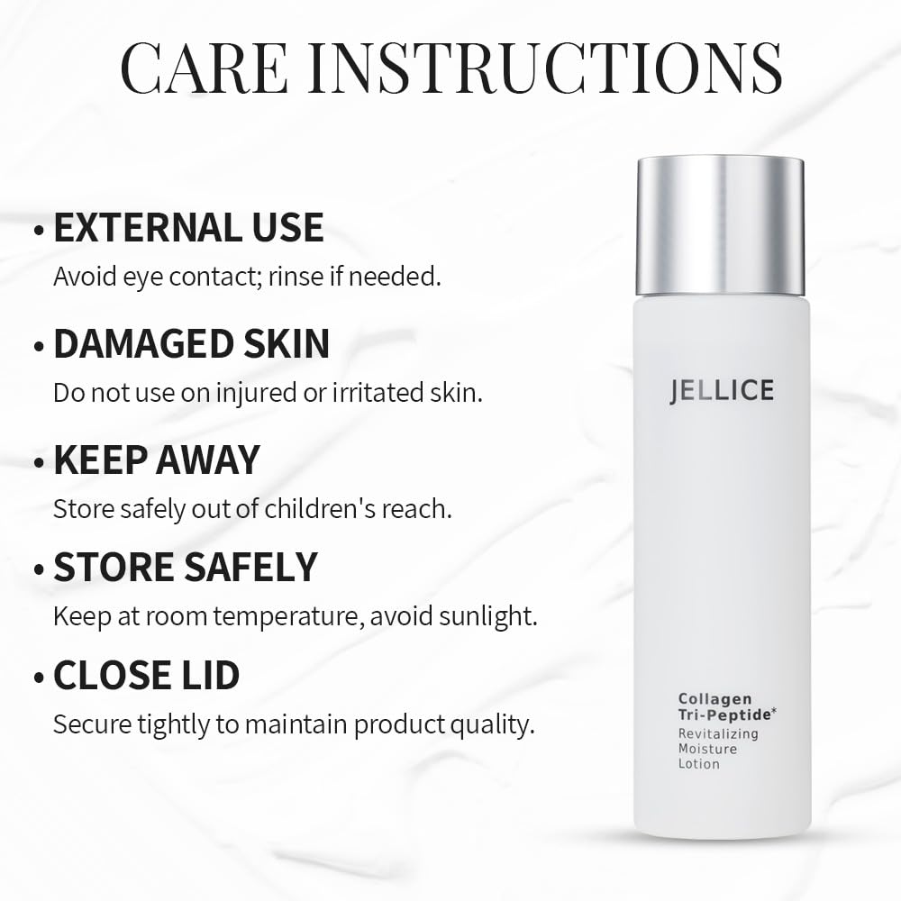 JELLICE Firming & Hydrating Collagen Lotion for Face & Neck – Lightweight Japanese Skincare with Tripeptides, Hyaluronic Acid & Niacinamide – Smooths, Tones & Softens – 4.06 fl oz