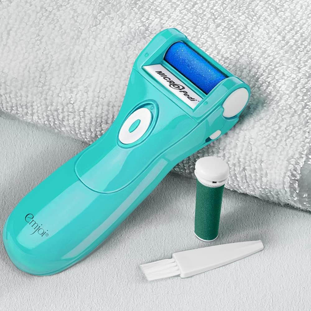 Emjoi Micro-Pedi Callus Remover - Effective Foot Care Tool w/Bonus Rollers | Turquoise