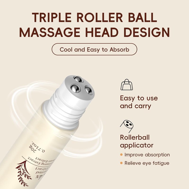 Rice Eye Cream - Moisturizing Eye Roller with Ginseng Extract | Reduces Fine Lines & Dark Circles