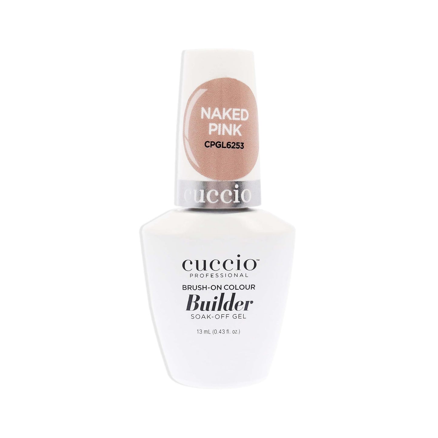 Cuccio Pro Brush-On Colour Builder Soak-Off Gel - Calcium Enriched - Easy Brush-On - Perfect Light Color - Reinforce, Build, Shape And Extend The Natural Nail - Naked Pink - 0.43 oz Nail Polish
