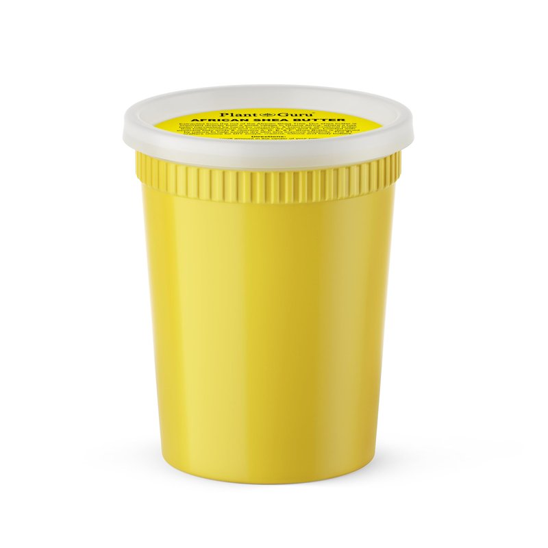 Plant Guru Raw African Shea Butter 32 oz. Bulk 100% Pure Natural Unrefined YELLOW - Ideal Moisturizer For Dry Skin, Body, Face And Hair Growth. Great For DIY Soap and Lip Balm Making.