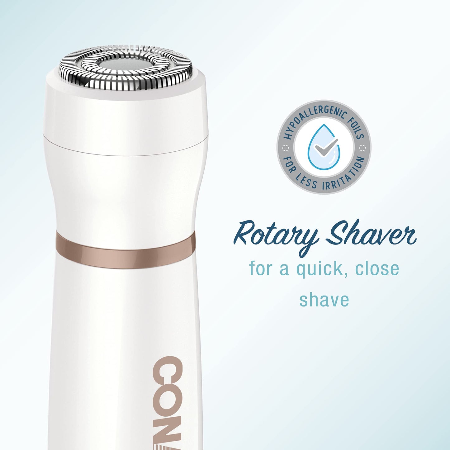 Conair All-In-1 Facial Hair Removal for Women, Cordless Electric Trimmer, Perfect for Face, Ear/Nose, Eyebrows, and Bikini Lines