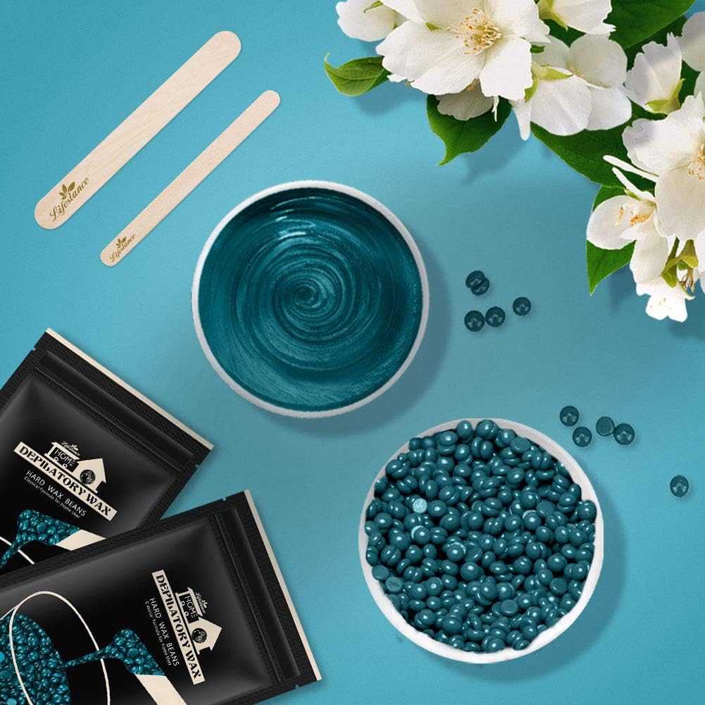 Waxing Kit for Women & Men - L2 Digital Wax Pot Warmer with 14.1oz Hard Wax Beads & 42 Accessories for Home Brazilian & Bikini Hair Removal