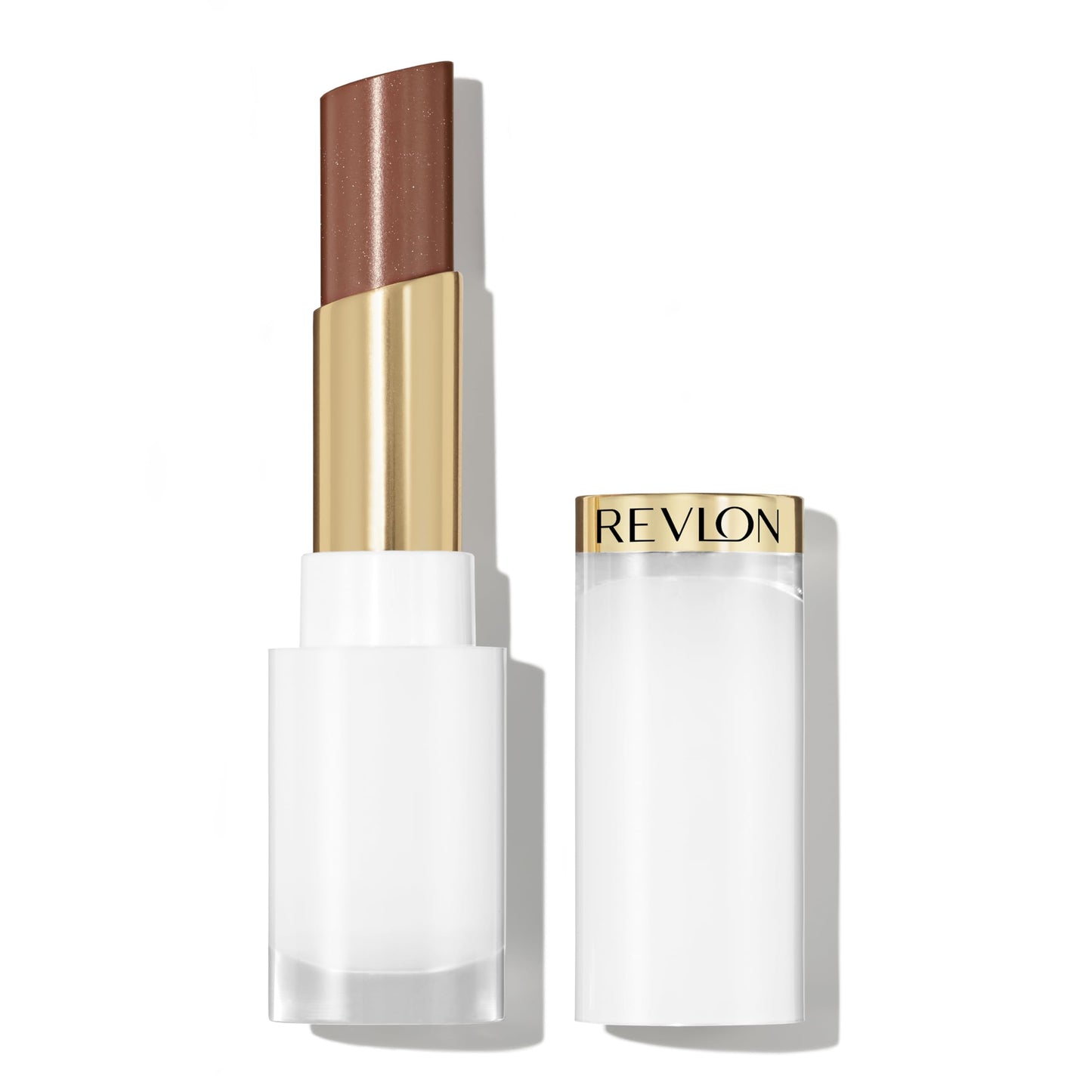 REVLON Super Lustrous Glass Shine Balm, Sheer Glossy Tinted Lip Balm, Hydrating Formula with Hyaluronic Acid, Aloe & Rose Quartz, 011 Sparkling Honey, 0.11 oz