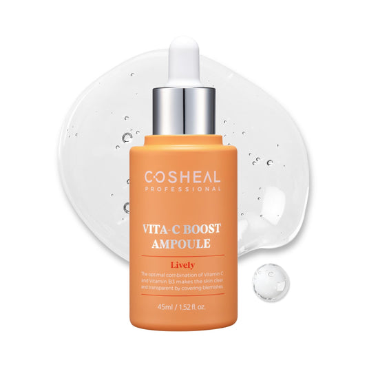 COSHEAL Vita-C Boost Ampoule 1.52 fl oz, Brightening & Radiance-Enhancing Antioxidant Serum with High-Potency Vitamin C Complex, Revitalizes Dull Skin & Improves Skin Tone, Korean Skin care