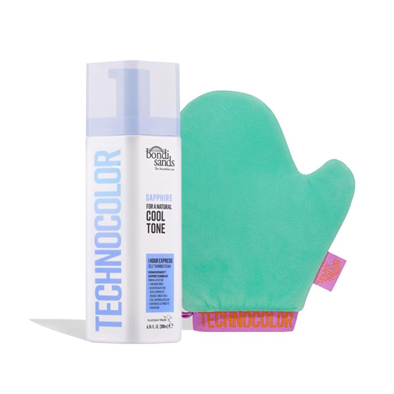 Bondi Sands Technocolor Sapphire Value Kit - Sunless Foam & Reusable Mitt for Flawless Tan | 8.4 oz