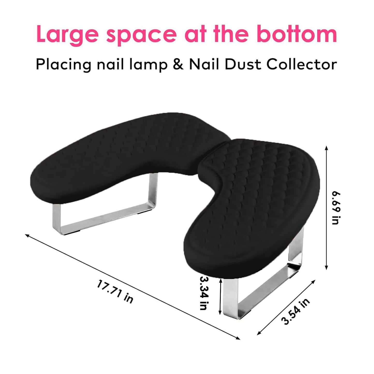 Arm Rest for Nails,U-shaped Manicure Nail Hand Rest Pillow Cushion,Foldable PU Leather Nail Tech Arm Rest for Nails Tech,Foot Hand Rest (Black)
