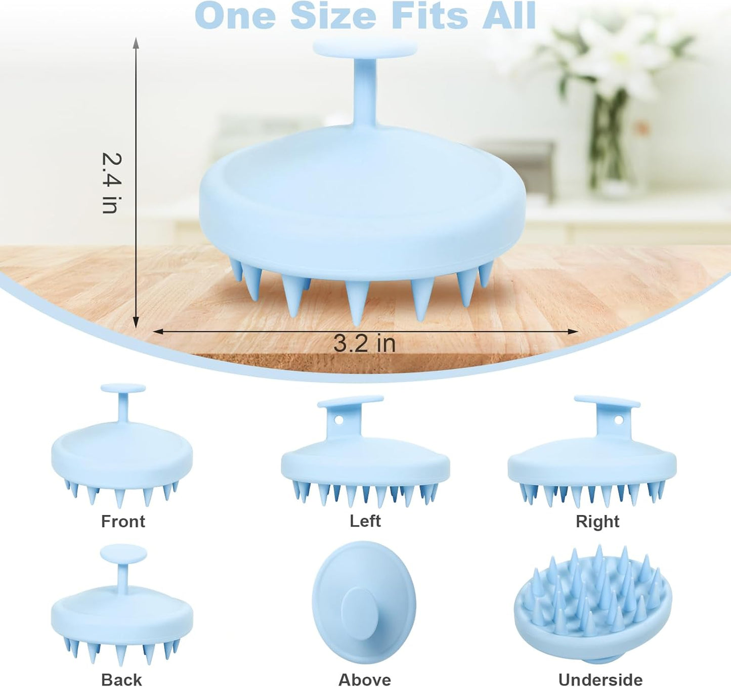 Silicone Scalp Massager, Scalp Scrubber for Hair Growth with Soft Bristles, Scalp Exfoliator Brush Dandruff Removal Shampoo Brush for Wet Dry Scalp Care (Mint Green)