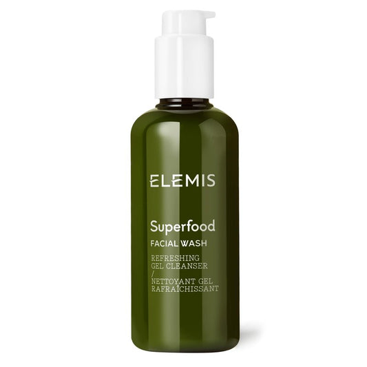 ELEMIS Superfood Facial Wash 200ml, Daily Gel Cleanser with Prebiotics for Glowing, Balanced Skin, Hydrating Cleanser for Face