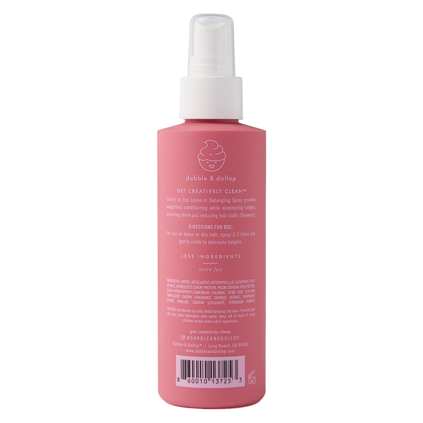 Dabble & Dollop Cherry on Top Kids Detangler Spray – Leave In Conditioner Spray for Kids & Toddlers, Detangling Spray for All Hair Types – Gentle, Naturally Derived, Hypoallergenic (6 oz, Pack of 2)