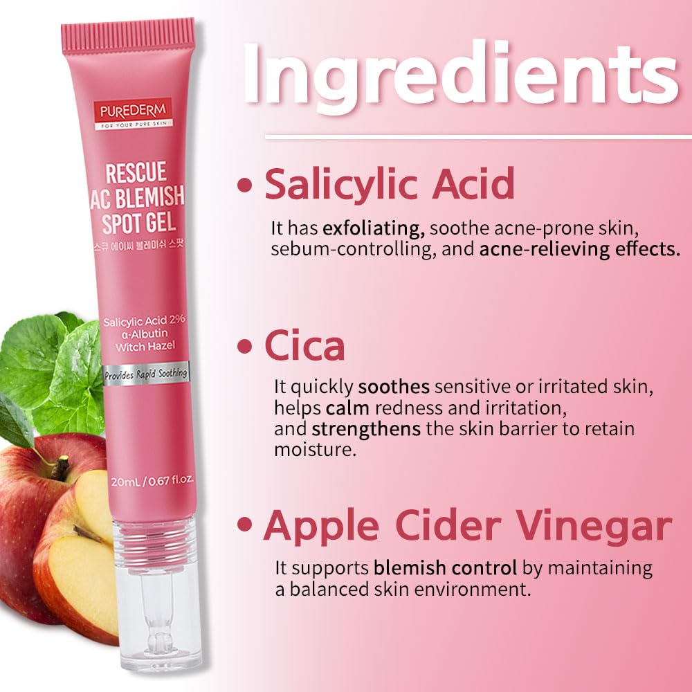 Purederm Salicylic Acid Acne Spot Treatment for Face, 0.67 fl.oz.