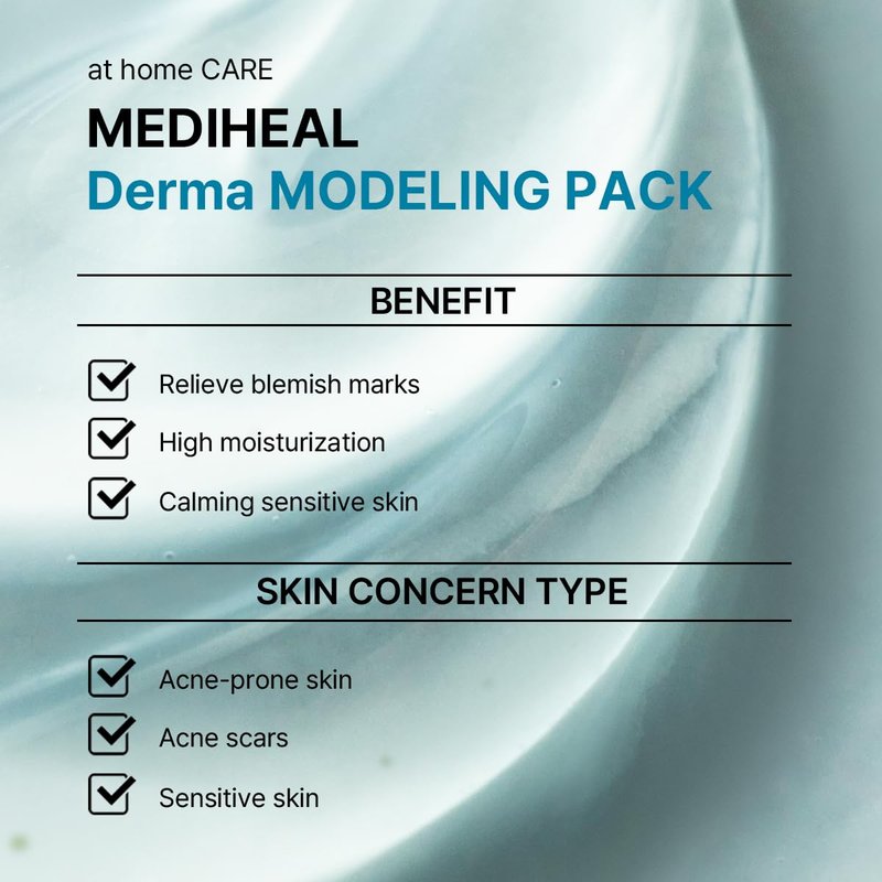 Mediheal Derma Modeling Pack - Madecassoside Blemish Relief | Hydrating DIY Icy Jelly Mask for Clear Skin