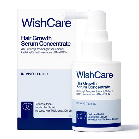 WishCare Hair Growth Serum Concentrate - Rosemary, 3% Redensyl, 4% Anagain, 2% Baicapil, Caffeine, Biotin, Plant Keratin & Rice Water