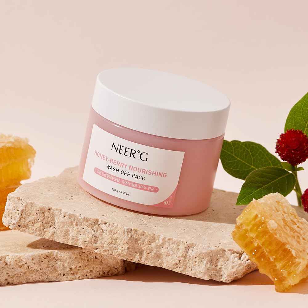 NEER°G Honey Berry Nourishing Wash Off Pack 3.88oz (110g) Smoothens Rough Skin, Moisturize with Nutrients