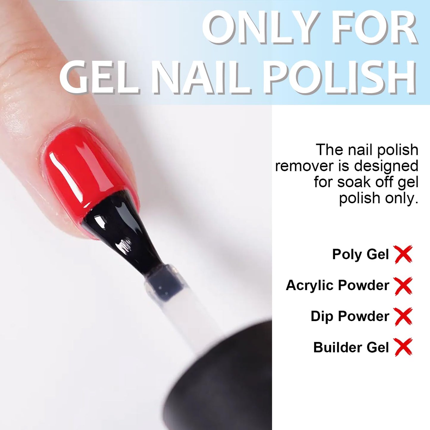 Quick Gel Nail Polish Remover Kit - Fast-Acting 15ml Formula | Includes Latex Tape, Mini Nail File & Cuticle Pusher