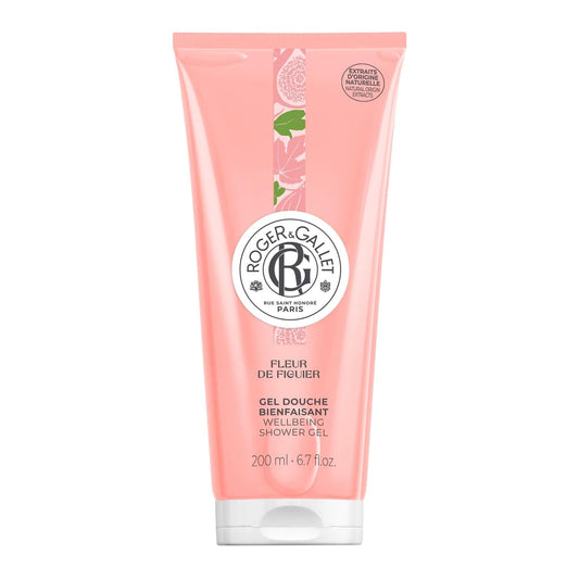 ROGER & GALLET Wellbeing Shower Gel – Plant-Based Hydrating Body Wash with Aloe Vera, Gentle Foaming Cleanser for Soft Skin (Fleur De Figuier - Fig Blossom | 6.7 Oz)