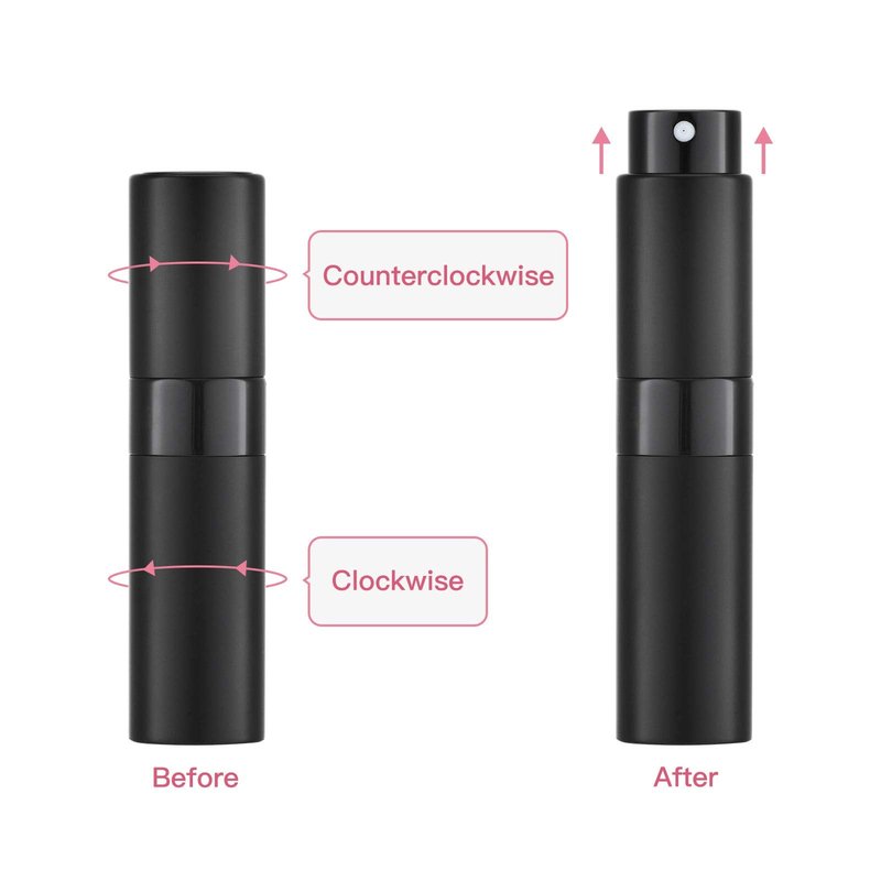 Tekson 9PCS 8ml Travel Perfume Atomizer Refillable, Mini Cologne Spray Bottle Empty, Small Aftershave Sprayer for Liquid Dispenser with 1 Perfume Holder Organizer
