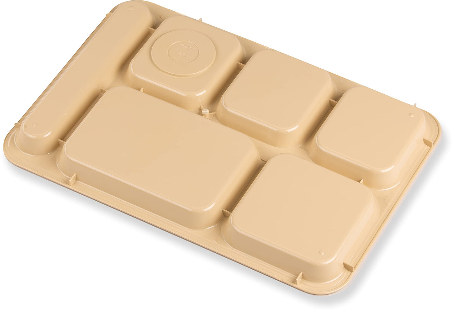 Carlisle FoodService Products Right-Hand 6-Compartment Tray, 10" x 14", Tan