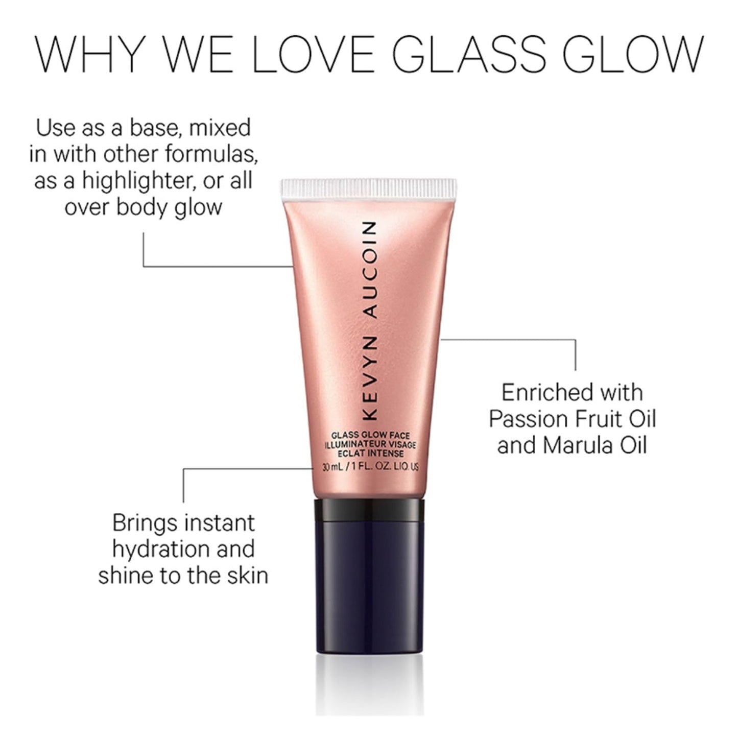 Kevyn Aucoin Glass Glow Face, Spectrum Bronze: Multi-purpose universal dewy highlighter for face and body. Creates glowing youthful-looking hydrated skin with a glassy complexion. Makeup artist go to