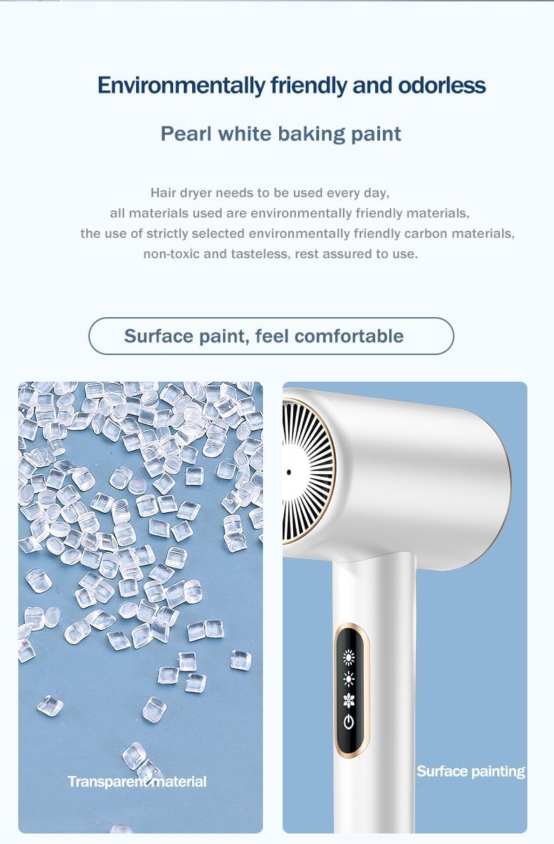 Ionic Hair Dryer - High-Speed 50000 RPM Blow Dryer with 5 Temp & 3 Speed Settings | Lightweight, Negative Ion Technology for Home & Travel