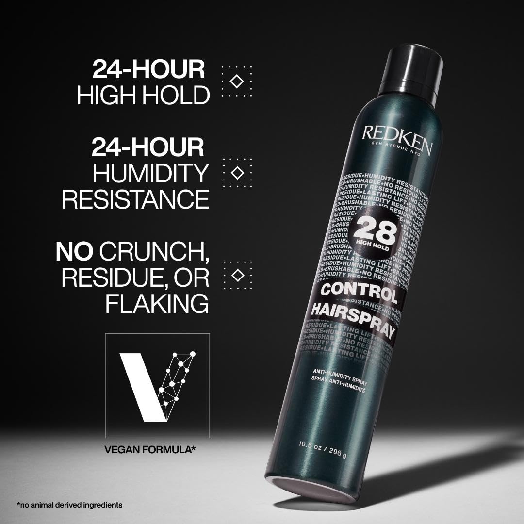 Redken Control Hair Spray 28 - Maximum Hold & Anti-Frizz Formula | 24-Hour Humidity Resistance for All Hair Types